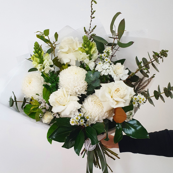 Green and White flower Bouquet Same Day Delivery Adelaide Little